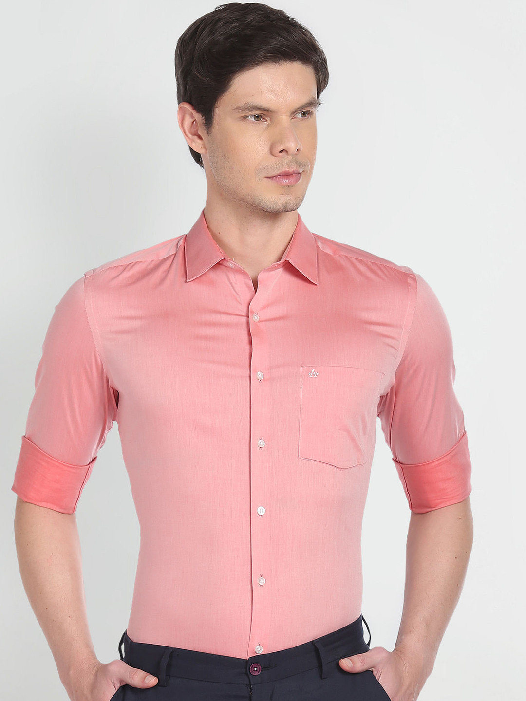 Arrow Men Red Opaque Formal Shirt