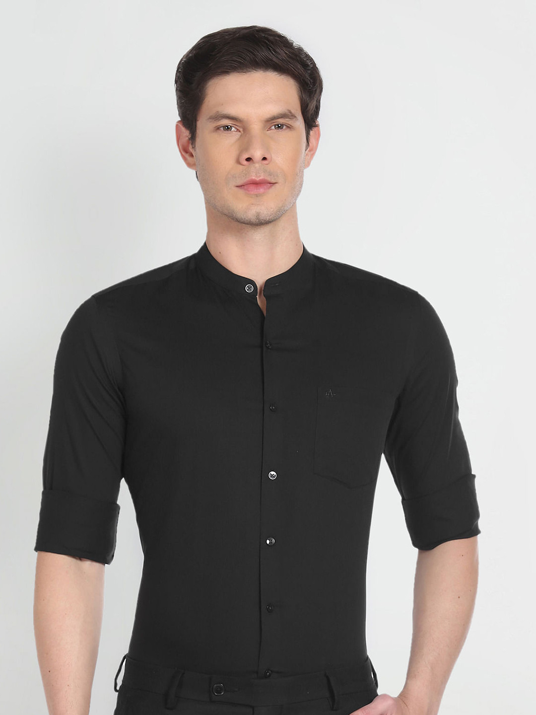 Arrow Men Black Slim Fit Opaque Formal Shirt