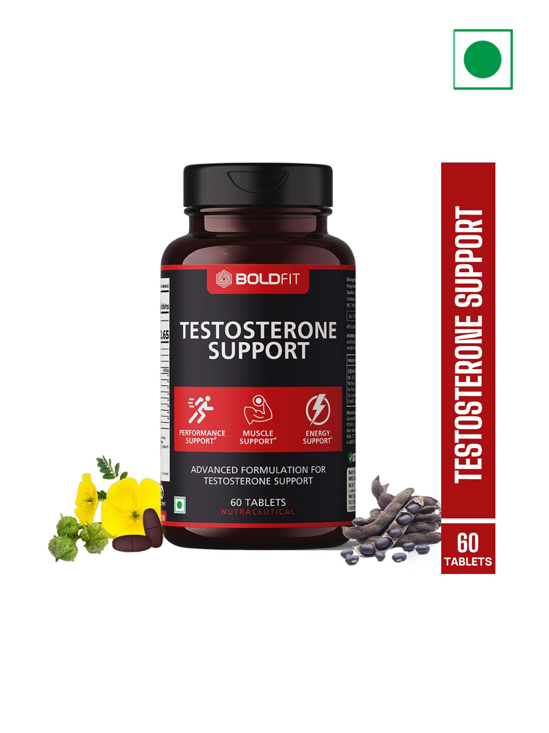 BOLDFIT Testosterone Supplement with Tribulus Terrestris - 60 tablets