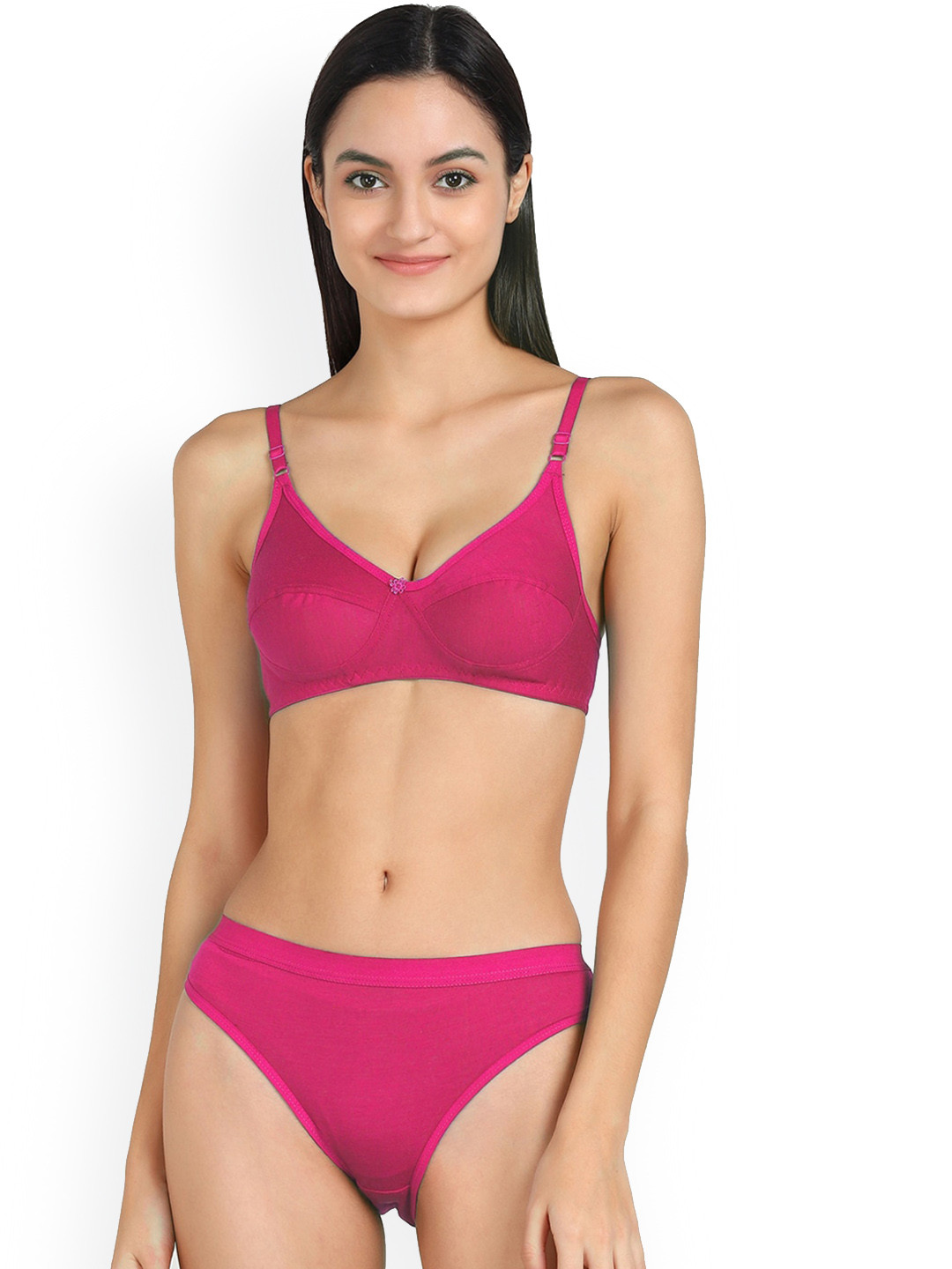 PIBU Mid-Rise Non Padded  Cotton Lingerie Set FC_Ruchi Set_Pink_30