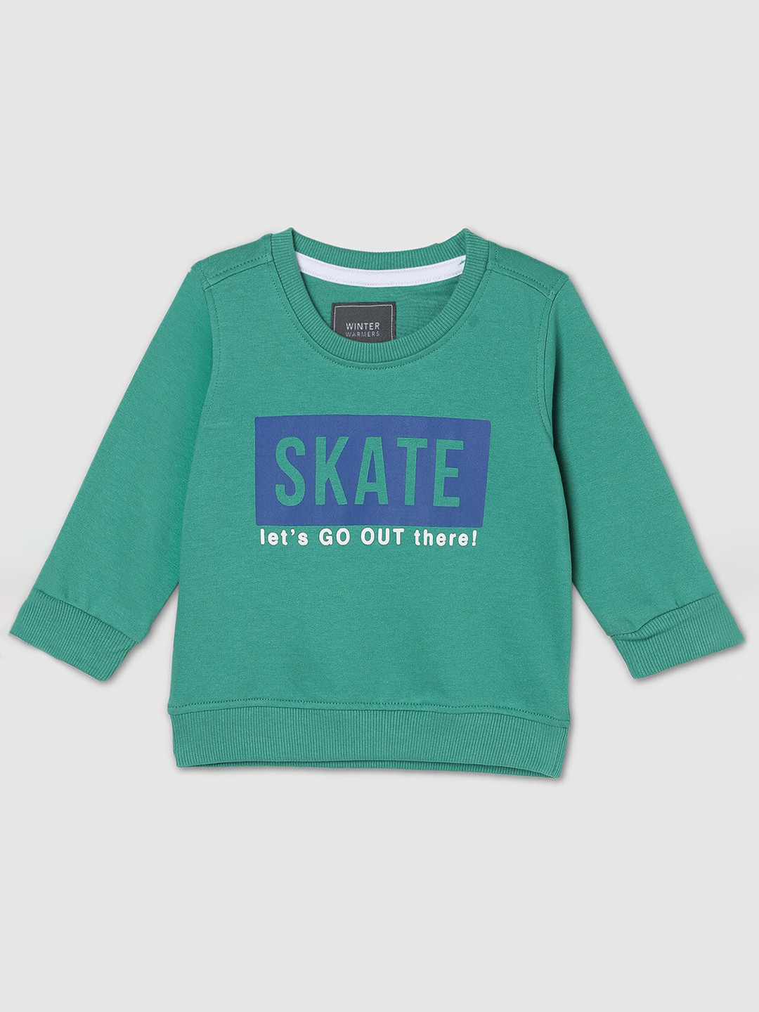 max Boys Typography Printed Ribbed Cotton Sweatshirt
