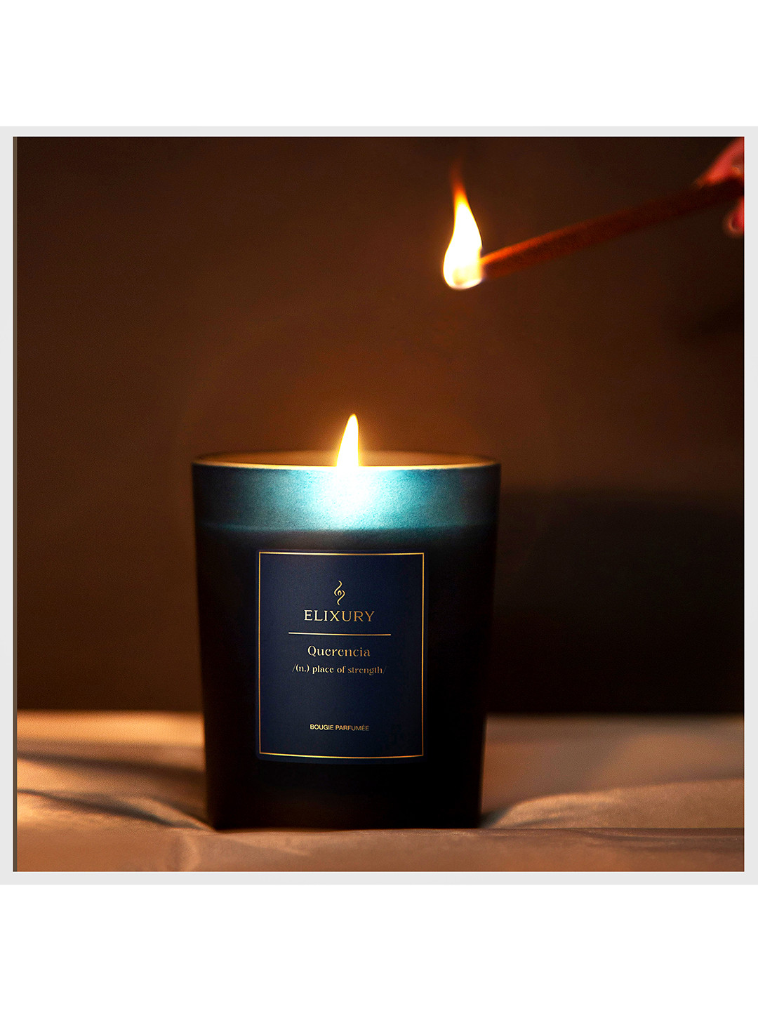 Elixury Querencia Bougie Scented 1 Wick Scented Solid Geometric Regular Jar Candles