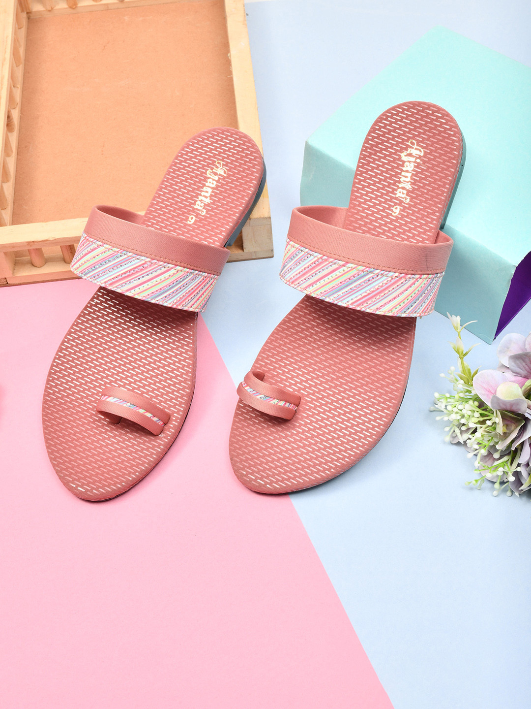 Ajanta Printed One Toe Flats