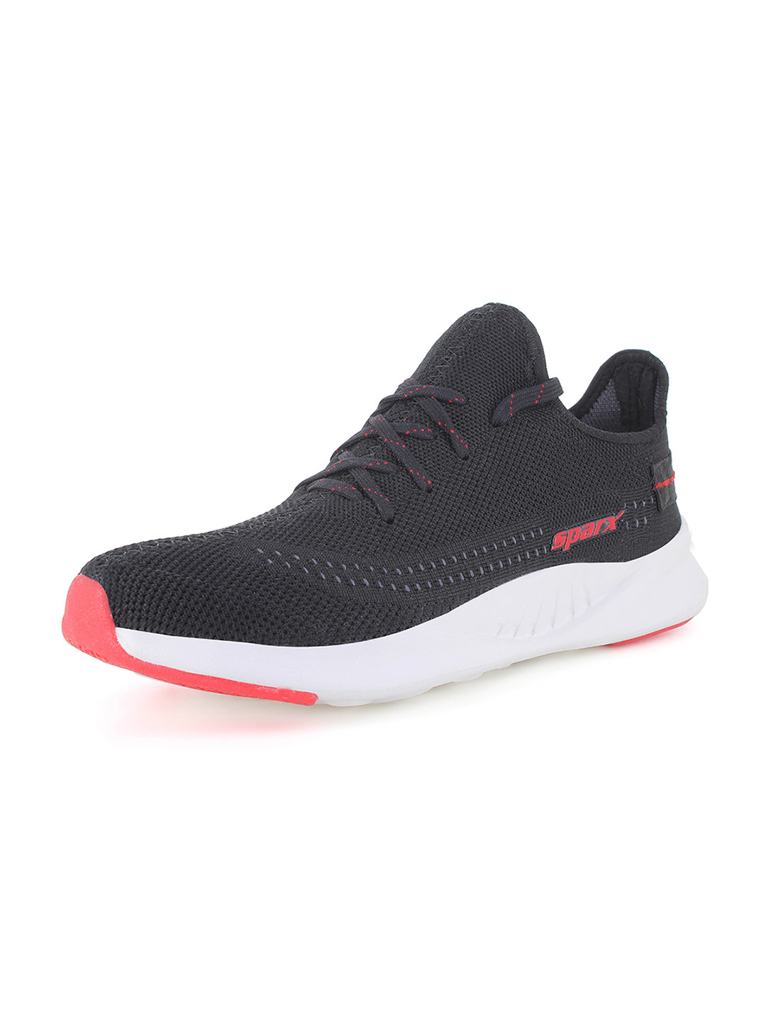 Sparx Men Black Mesh High-Top Running Shoes