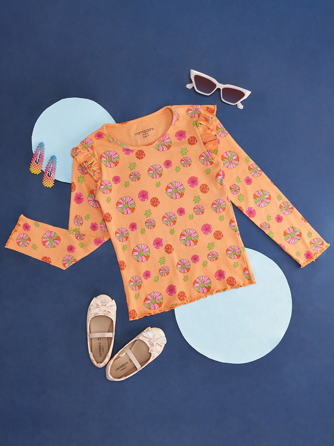 Pantaloons Junior Girls Floral Printed Cotton Top