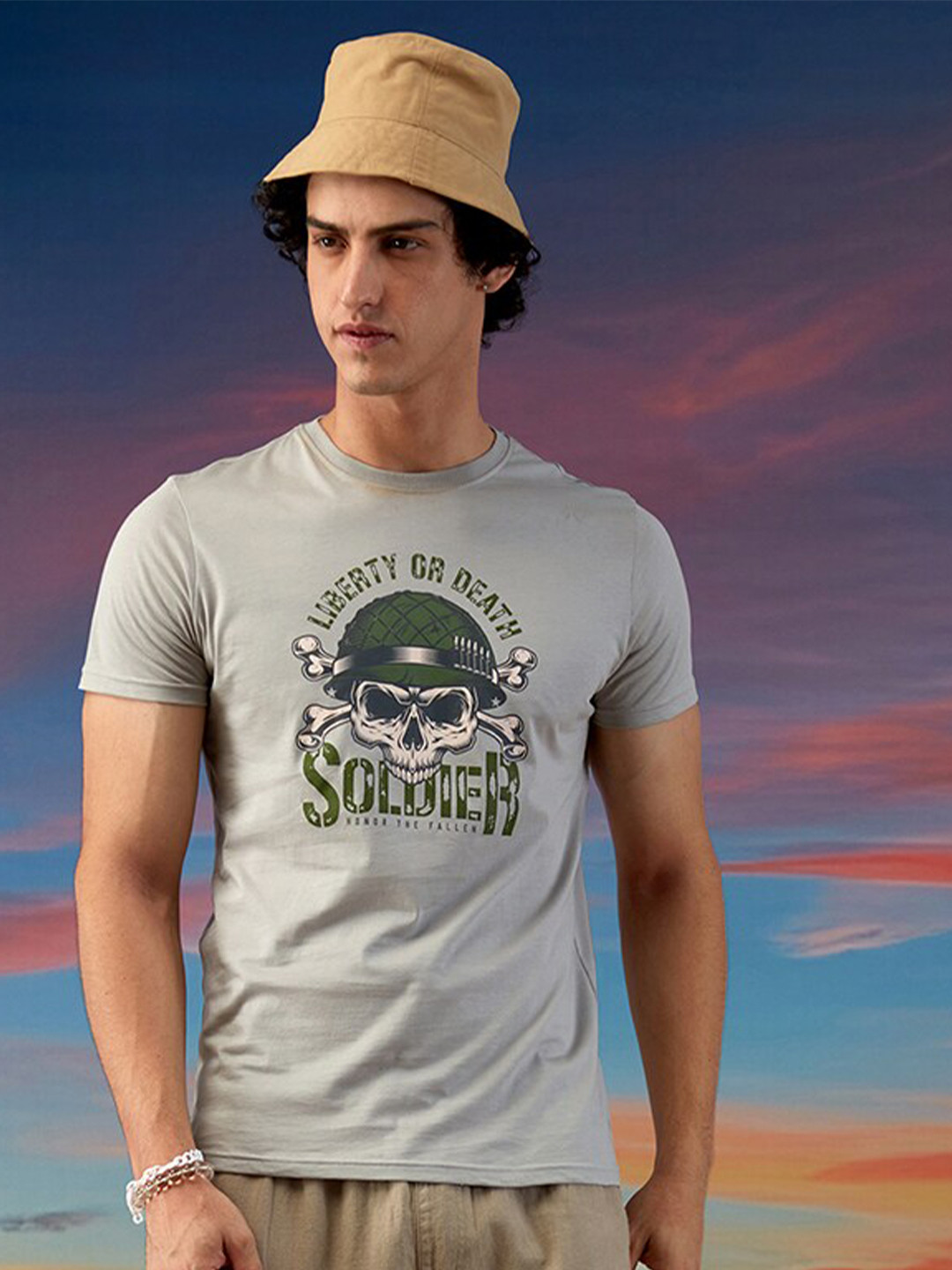 Markle Moro Graphic Printed Cotton Slim Fit T-shirt