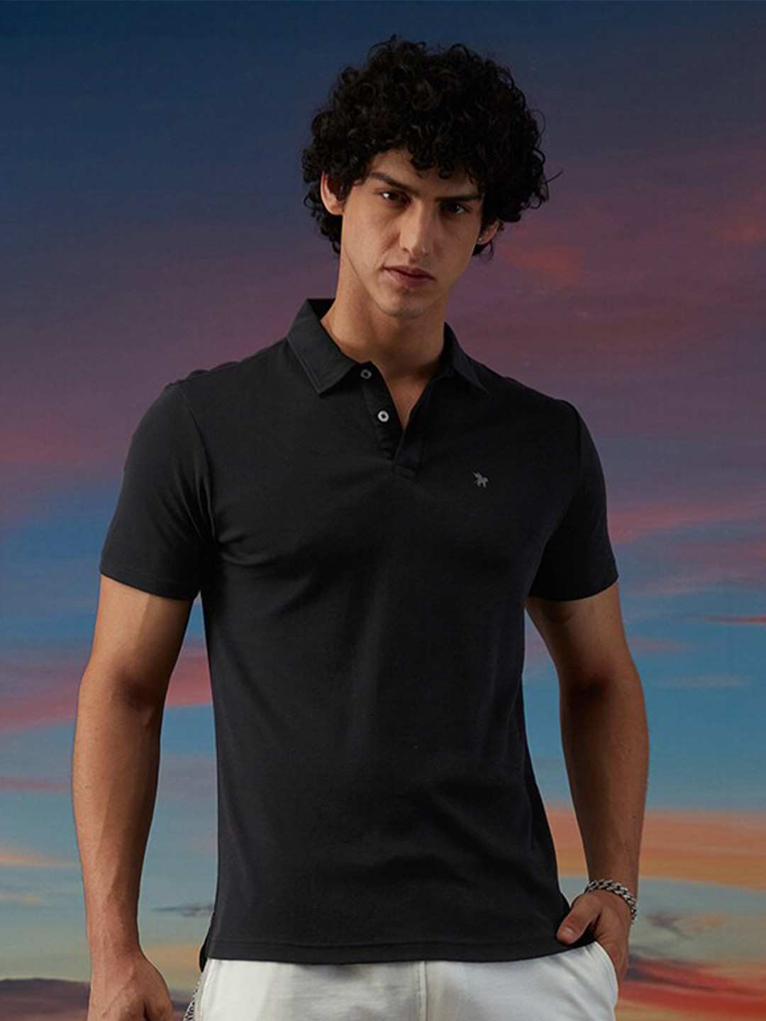 Markle Moro Slim Fit Polo Collar Cotton T-shirt