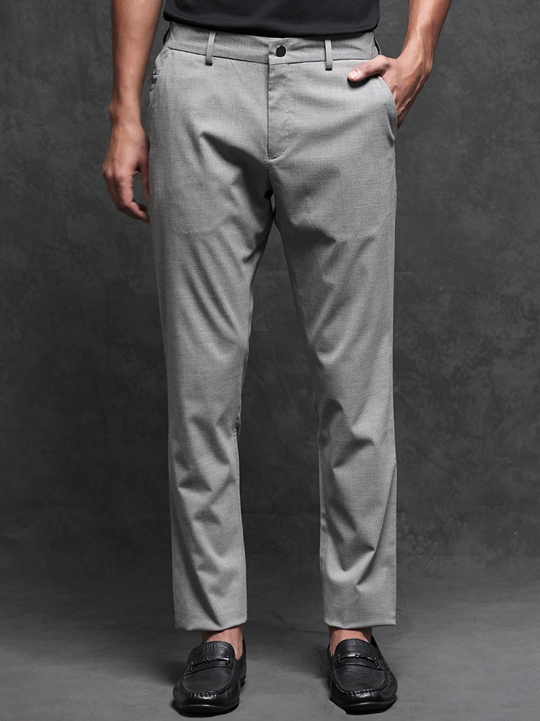 RARE RABBIT Men Microl Regular Fit Mid-Rise Casual Trouser