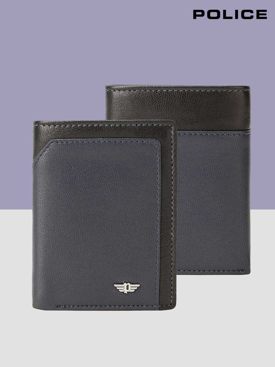 Police Men Leather Three Fold Wallet