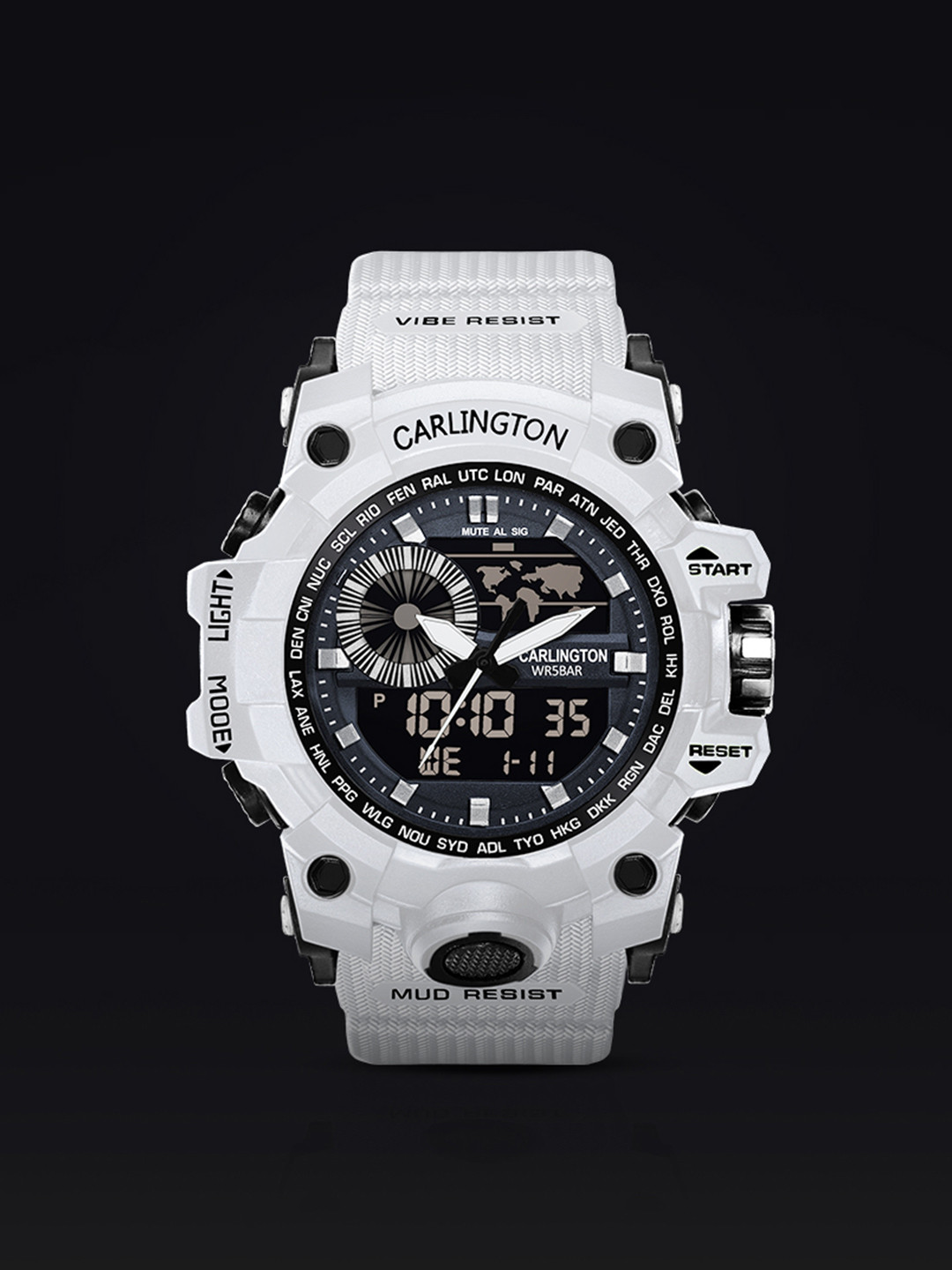 CARLINGTON Men Straps Multi Function Analogue and Digital Watch CT 3388 White