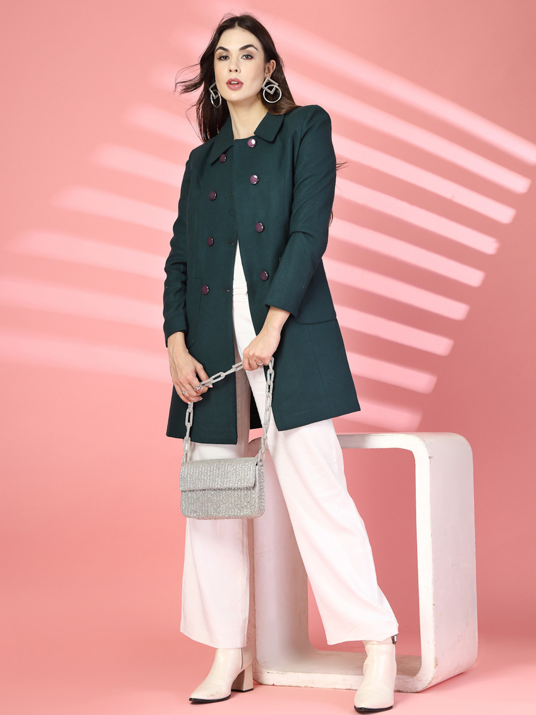 CHKOKKO Spread Collar Longline Winter Overcoat