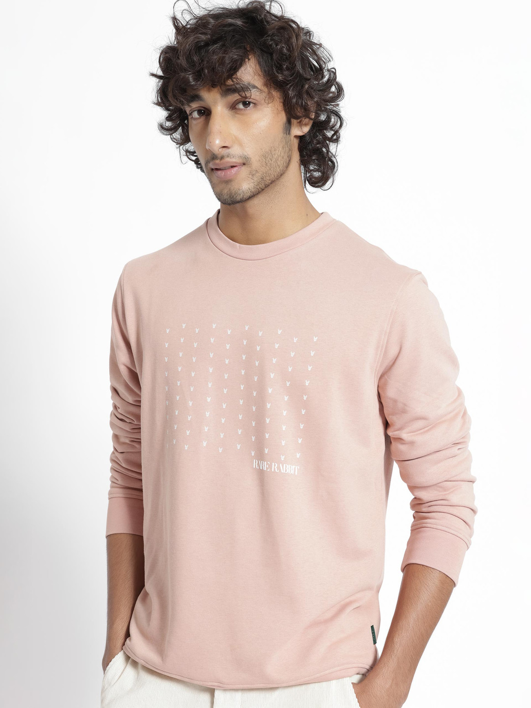 RARE RABBIT Men Gale Graphic Print Logo Sweatshirt