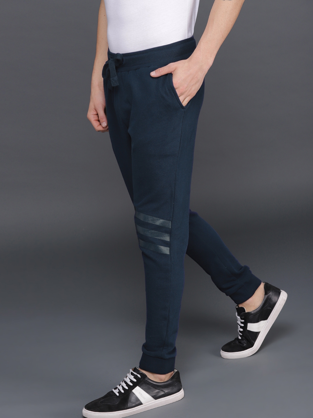 mens navy slim fit joggers