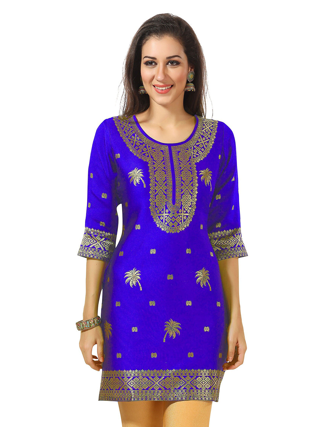 keshubaba Ethnic Motifs Woven Design Banarasi Jacquard Kurti
