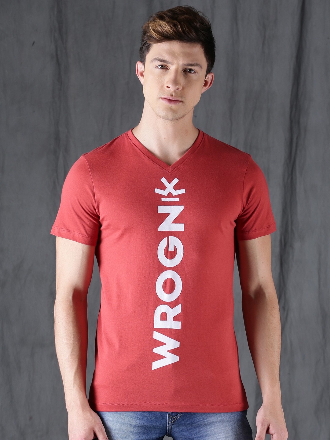 wrogn red t shirt