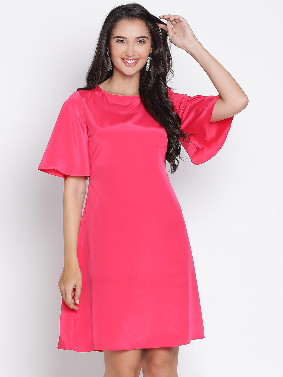 DRAAX Fashions Flared Sleeves A-Line Dress