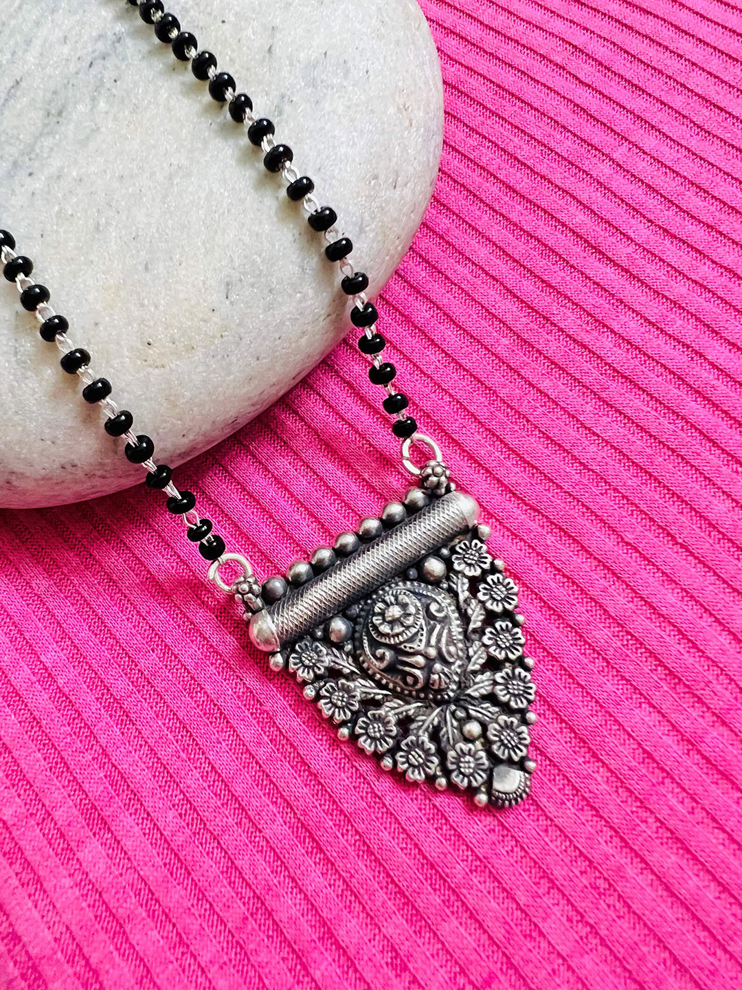 Arte Jewels 925 Sterling Silver Beaded Mangalsutra