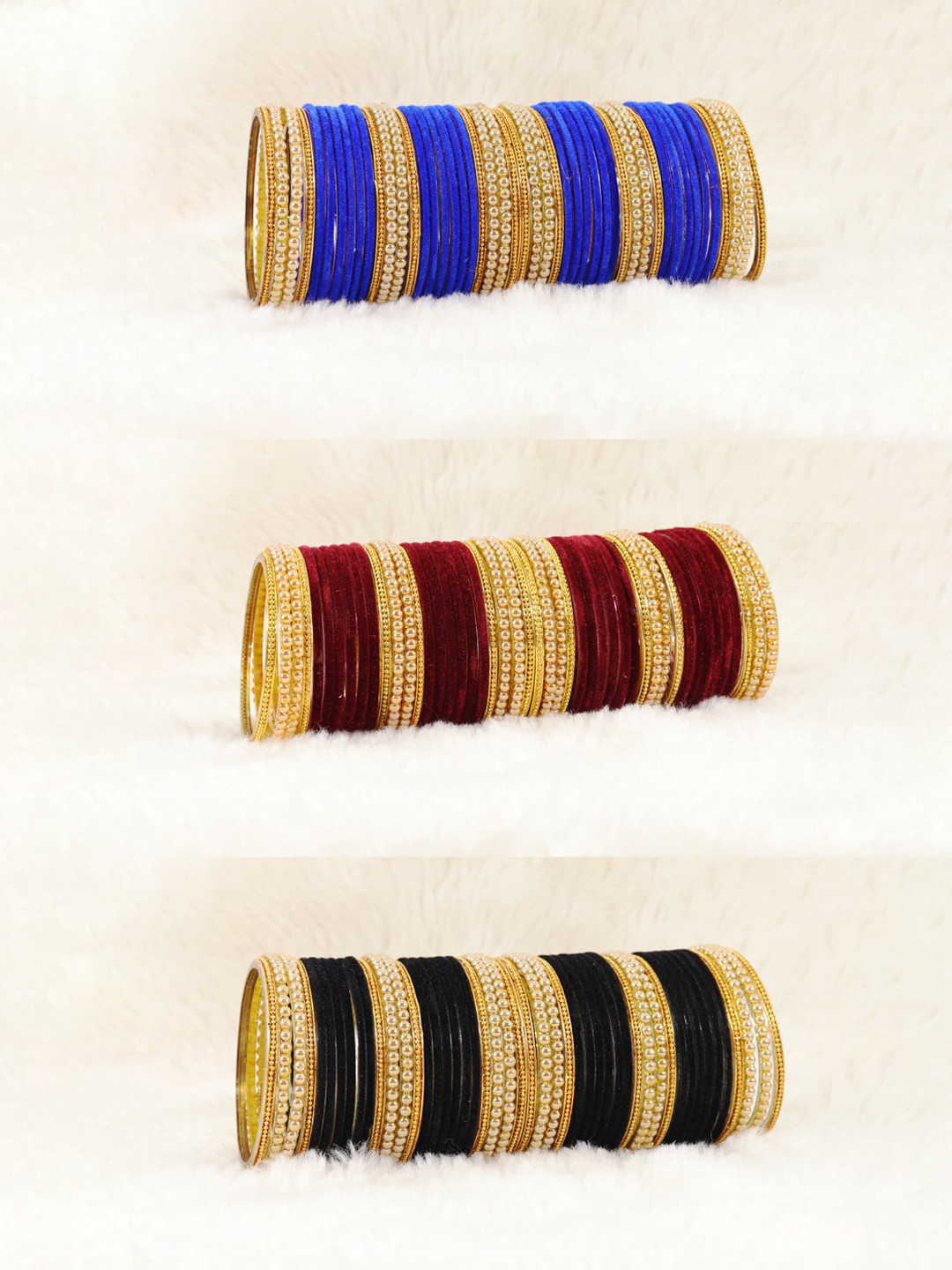 NMII Set Of 144 Pearls & Ballchain Detail Bangles