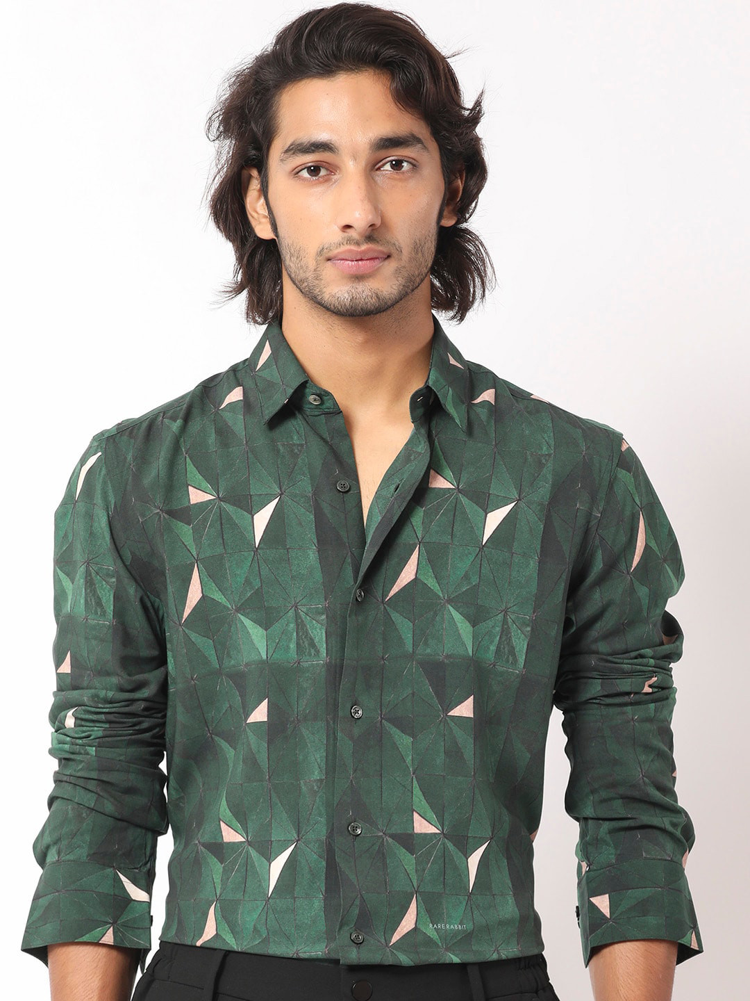 RARE RABBIT Men Mose Slim Fit Geometric Printed Shirt