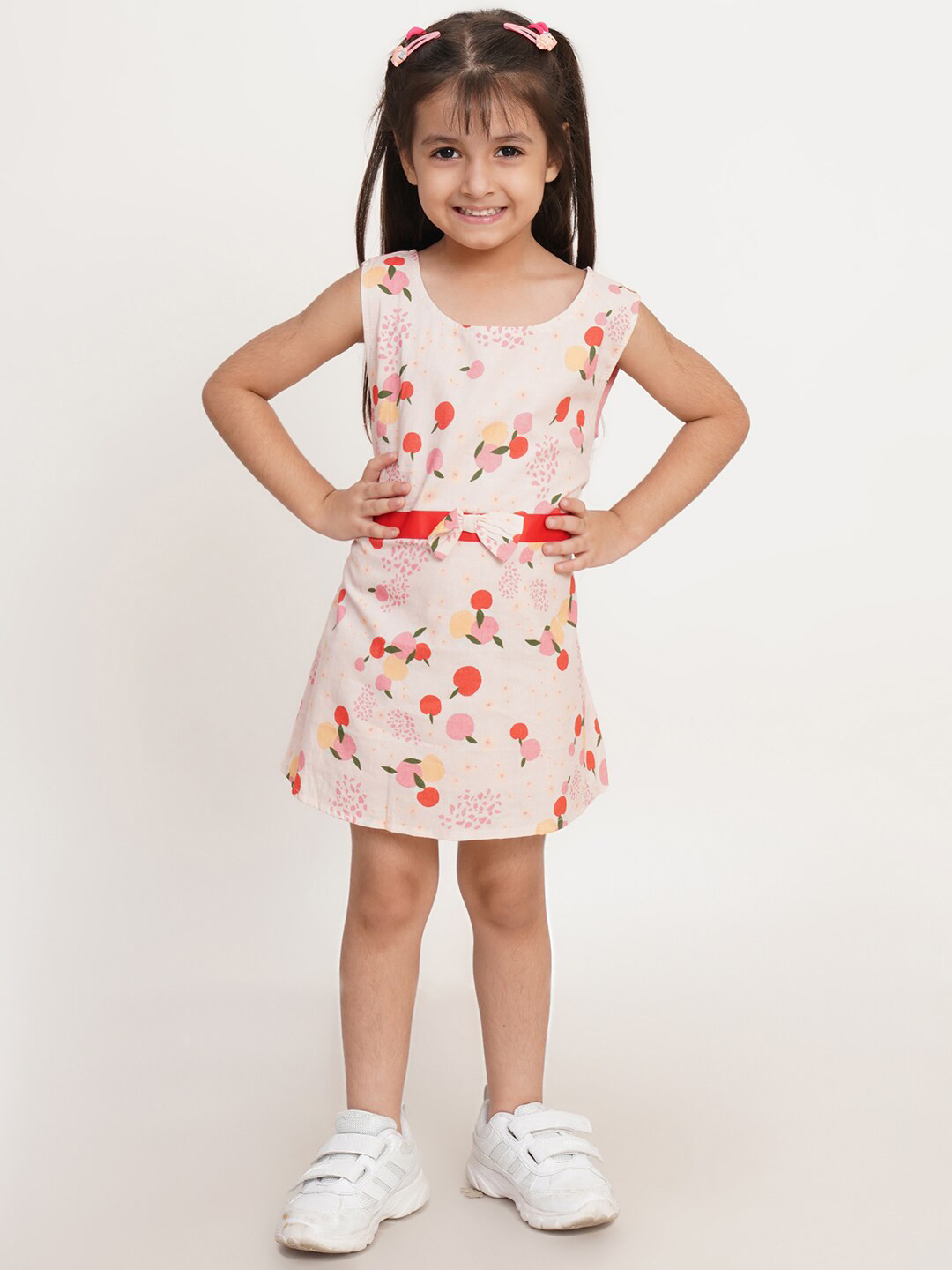 Creative Kids Girls Floral Print A-Line Cotton Dress
