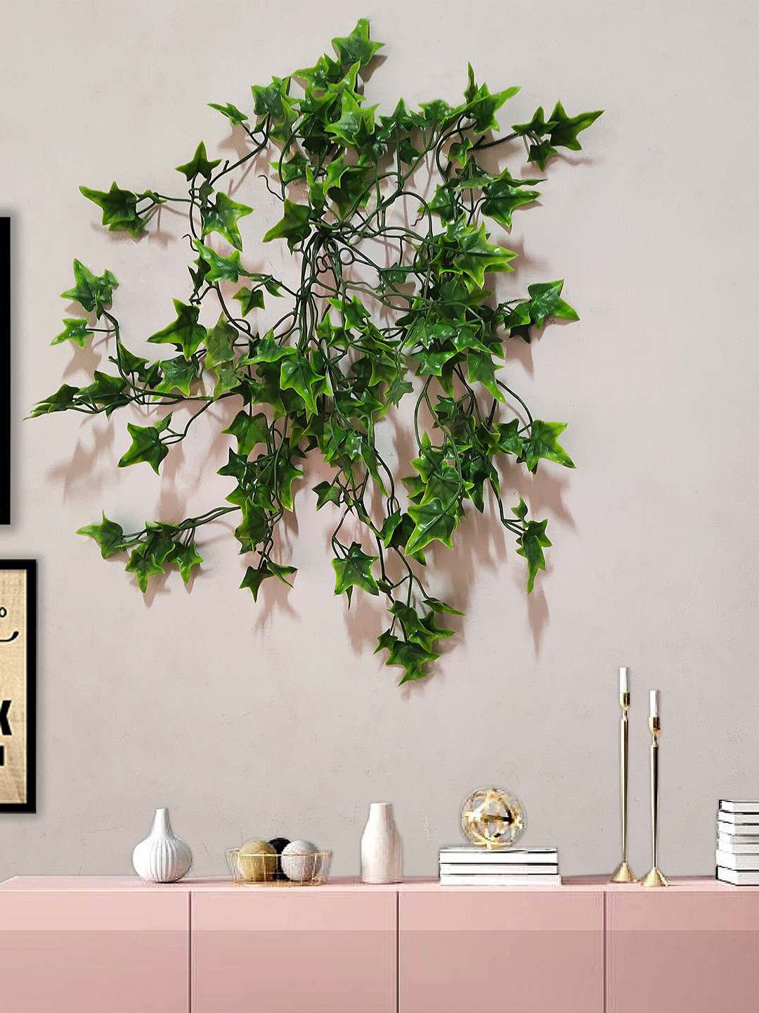 Homesake Green 4 Pieces Artificial Fake Plant Hanging Vine Plant Leaves