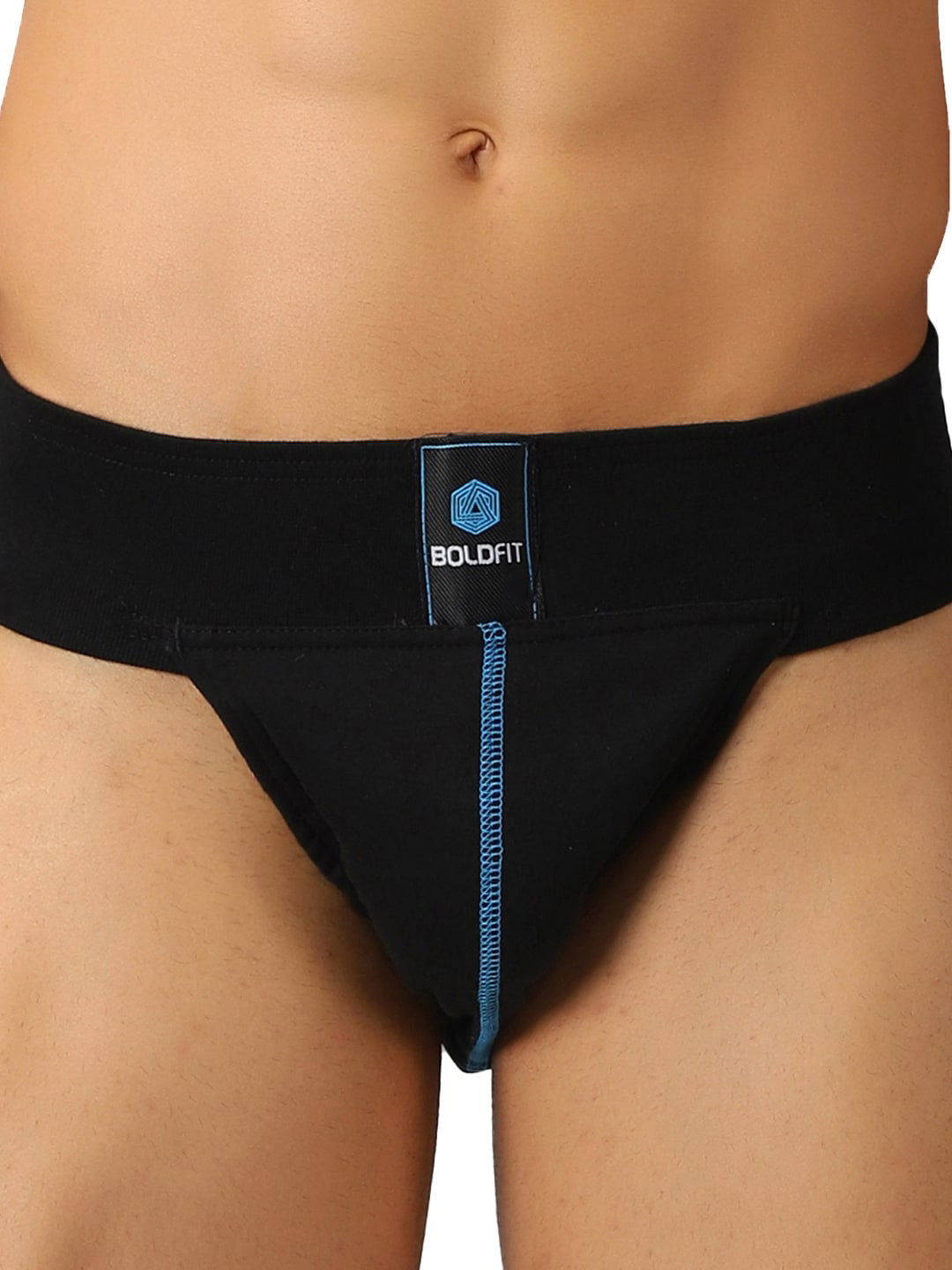 BOLDFIT Men Black Mid-Rise Basic Cotton Stretchable Briefs