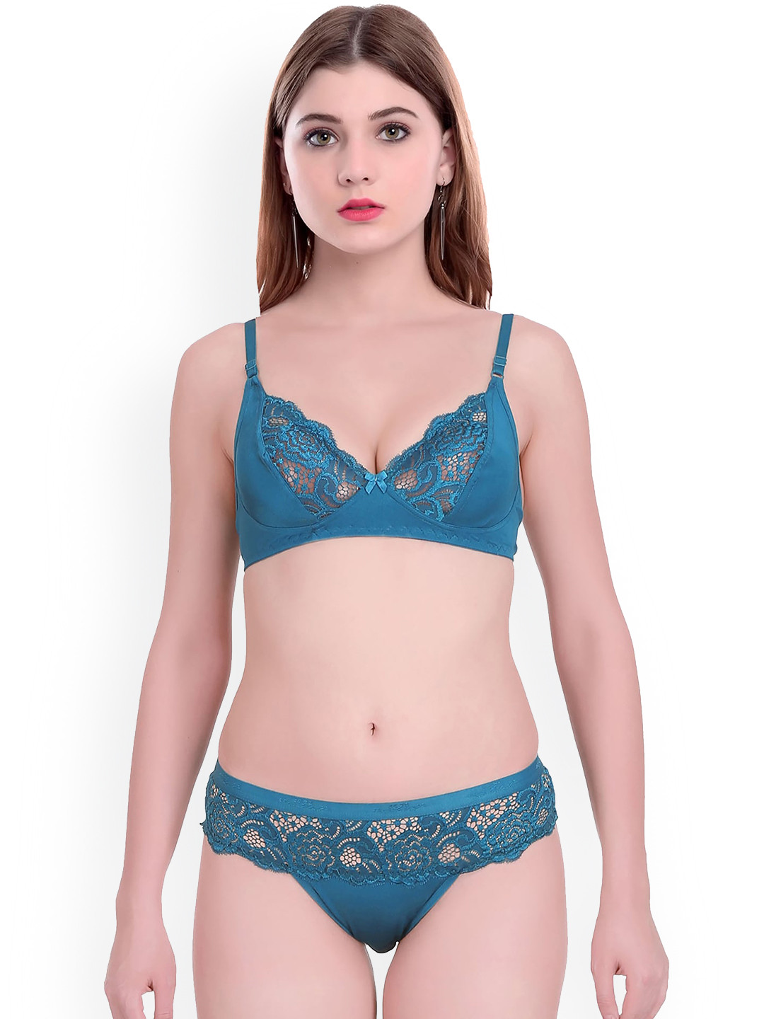 PIBU Self Design Cotton Lingerie Set FC_Q_Cate set _Blue_30