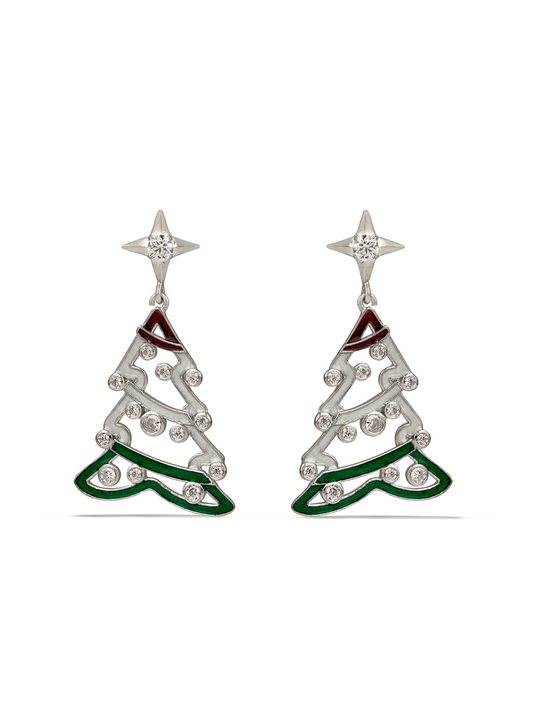 Kicky And Perky Silver-Toned Contemporary Drop Earrings