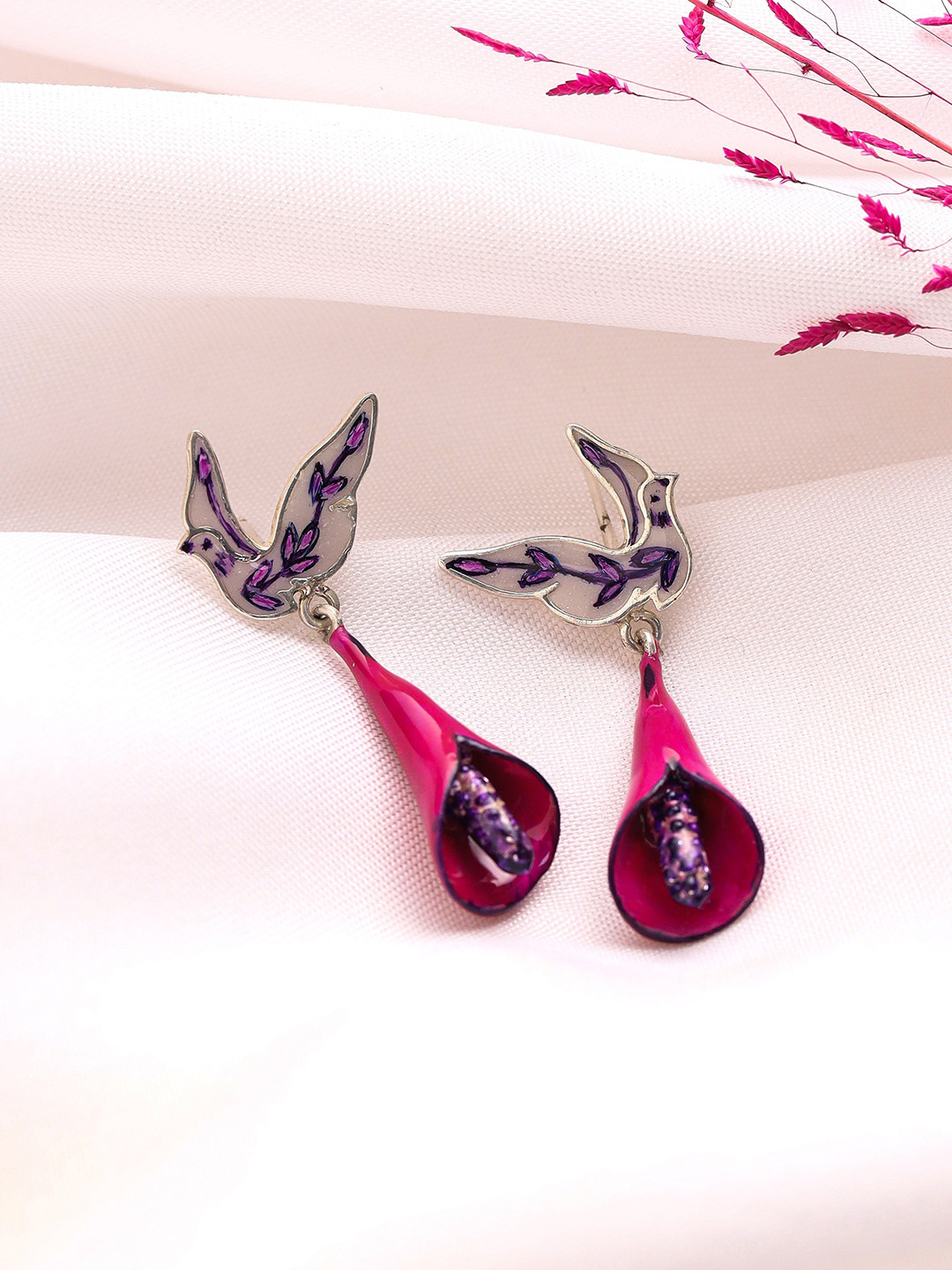 Kicky And Perky Silver-Plated Floral Tulip Earring