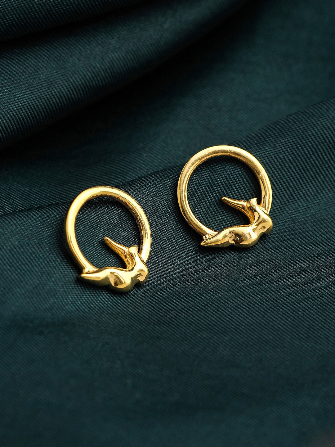 Kicky And Perky 925 Sterling Silver Gold-Plated Biird Studs