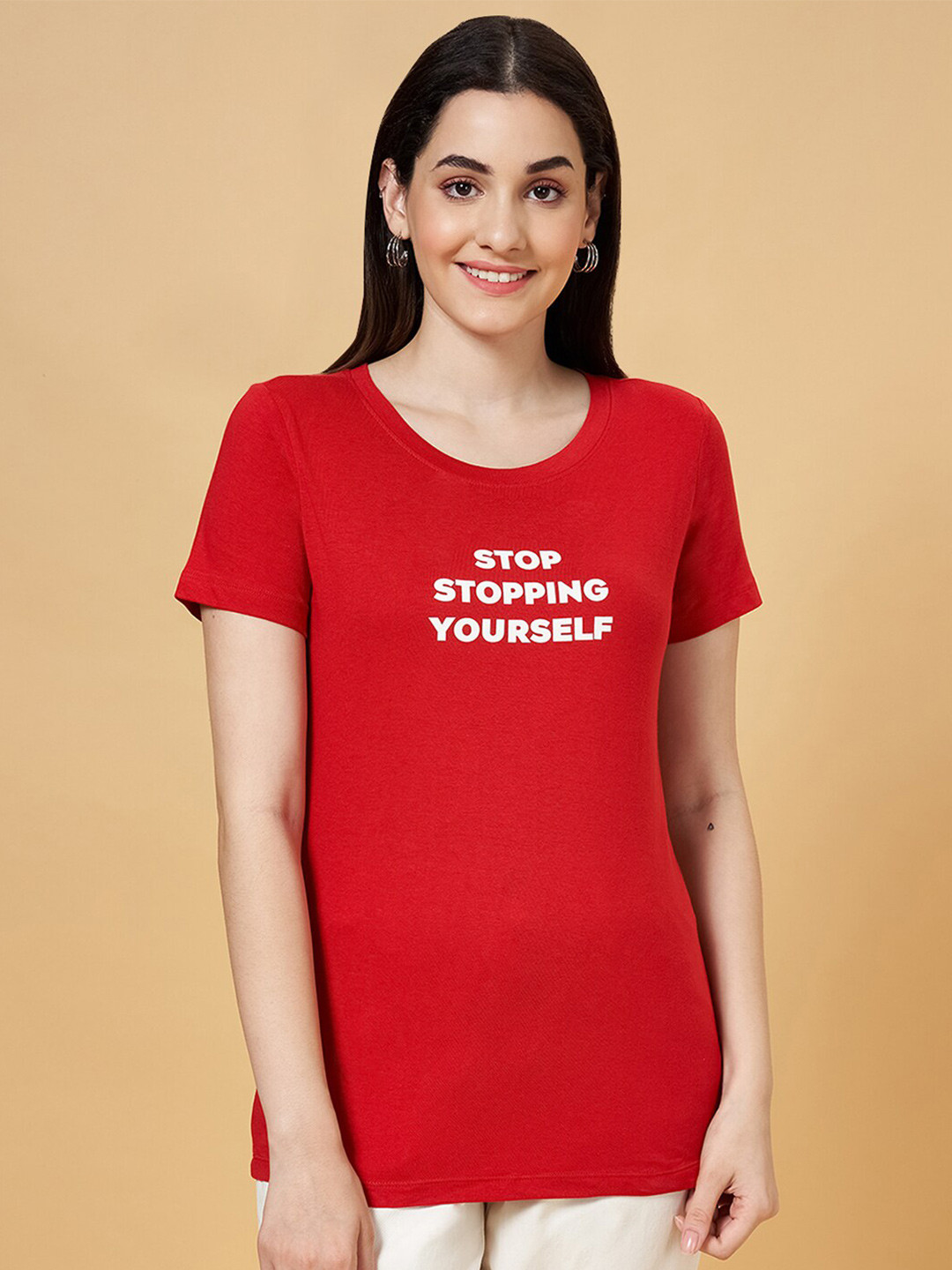 Honey by Pantaloons Typography Printed Cotton T-shirt