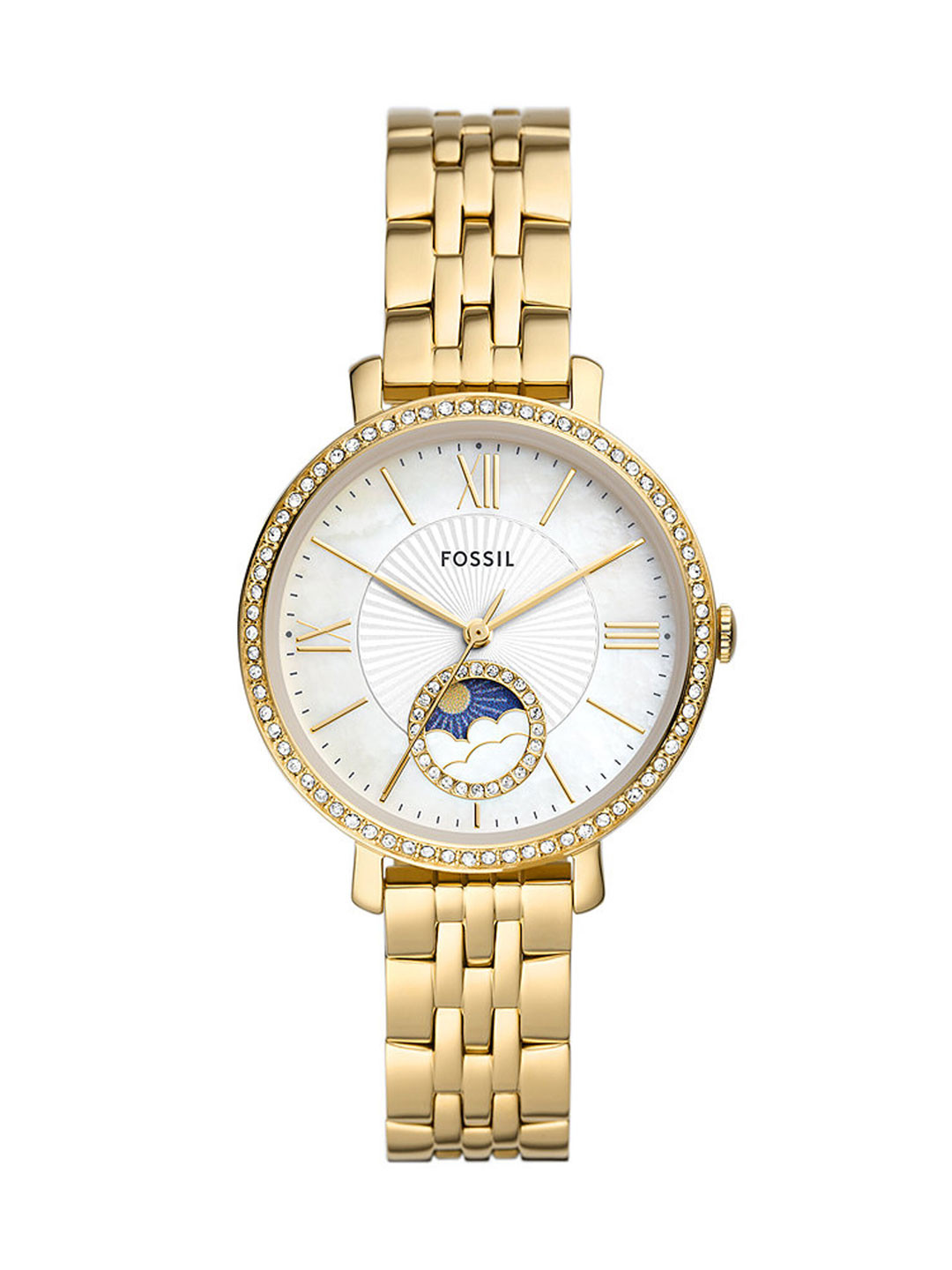 Fossil Women Embellished Dial Stainless Steel Straps Analogue Watch ES5167