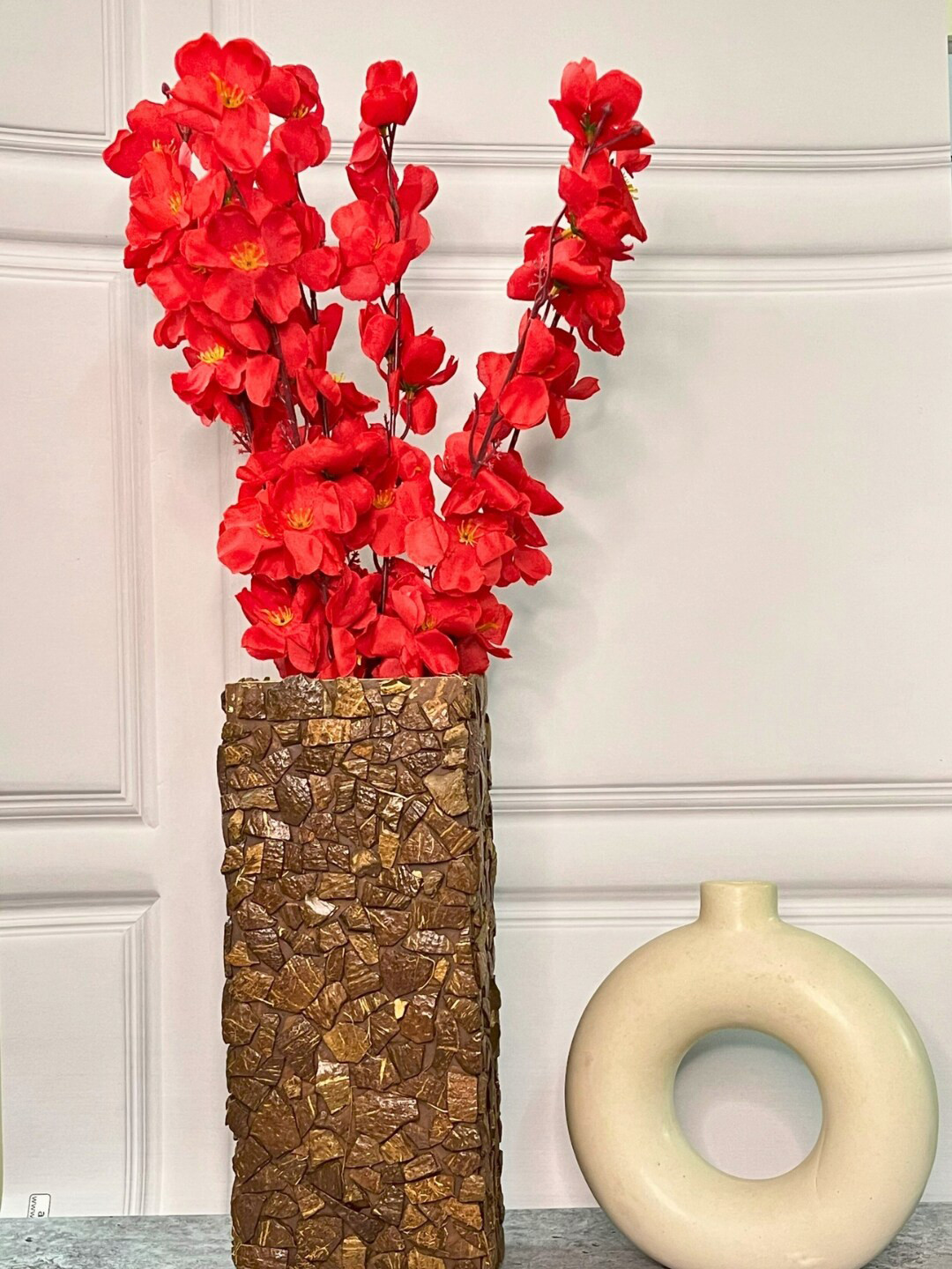 Akaar Red & Brown Cherry Blossom Decorative Artificial Flowers