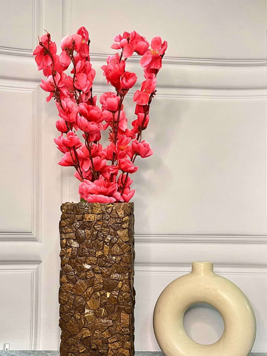 Akaar Pink & Brown Cherry Blossom Decorative Artificial Flowers