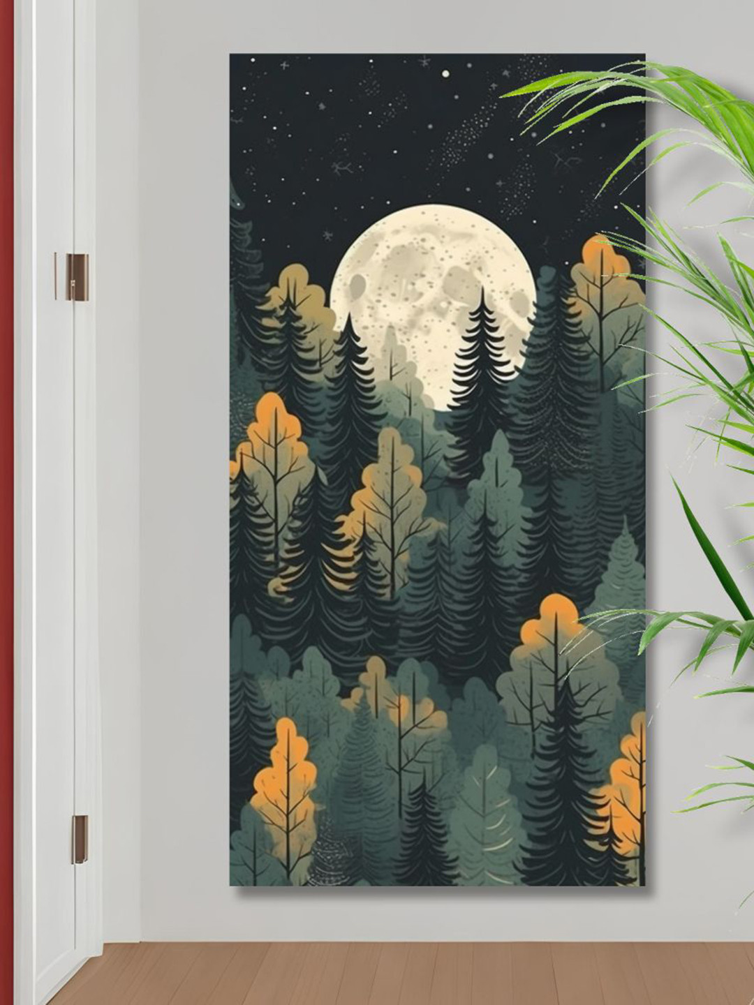 SAF Green & Black Nature Art Painting Wall Art