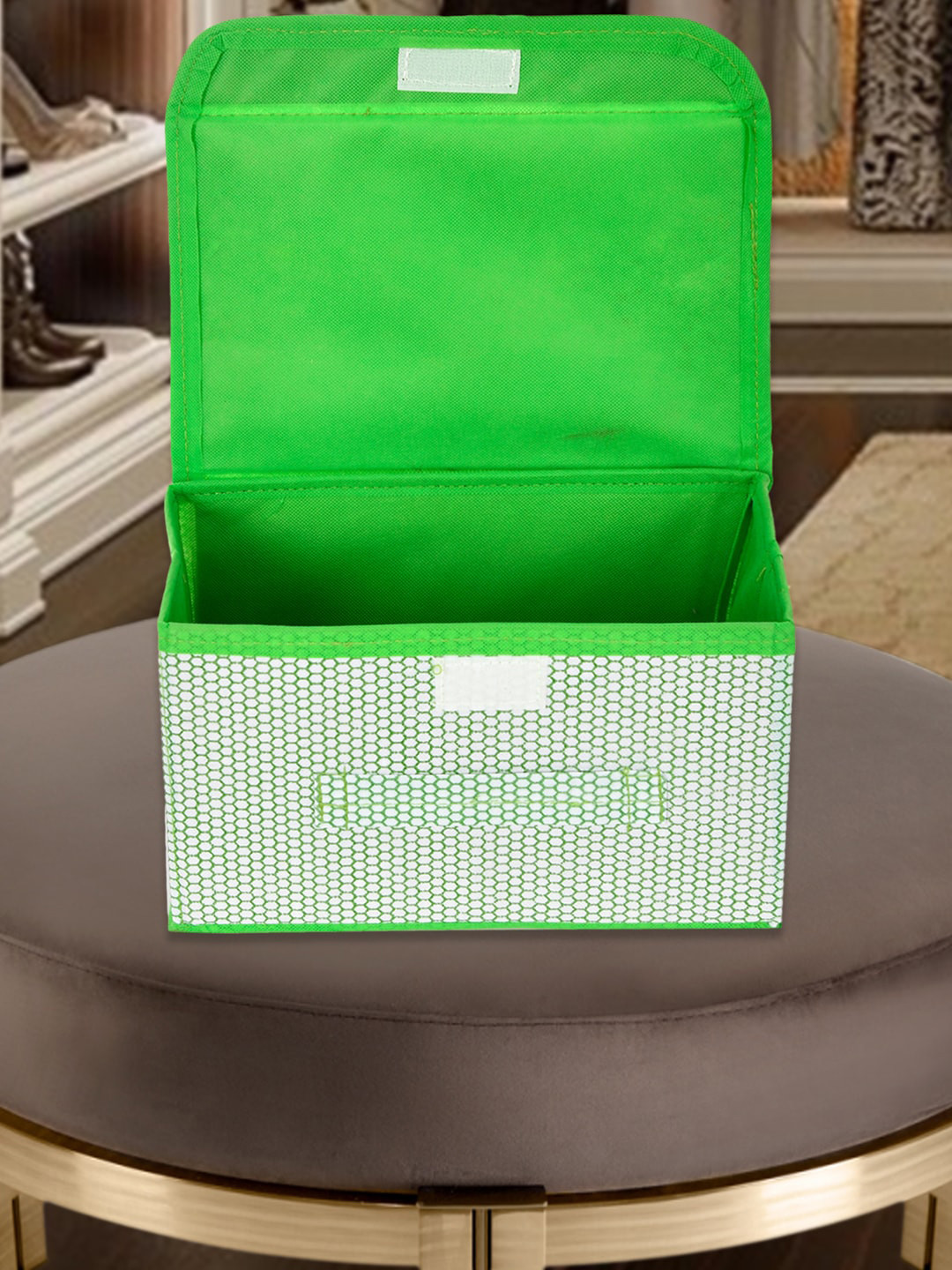 Kuber Industries Green 3 Pcs Self Design Drawer Organisers