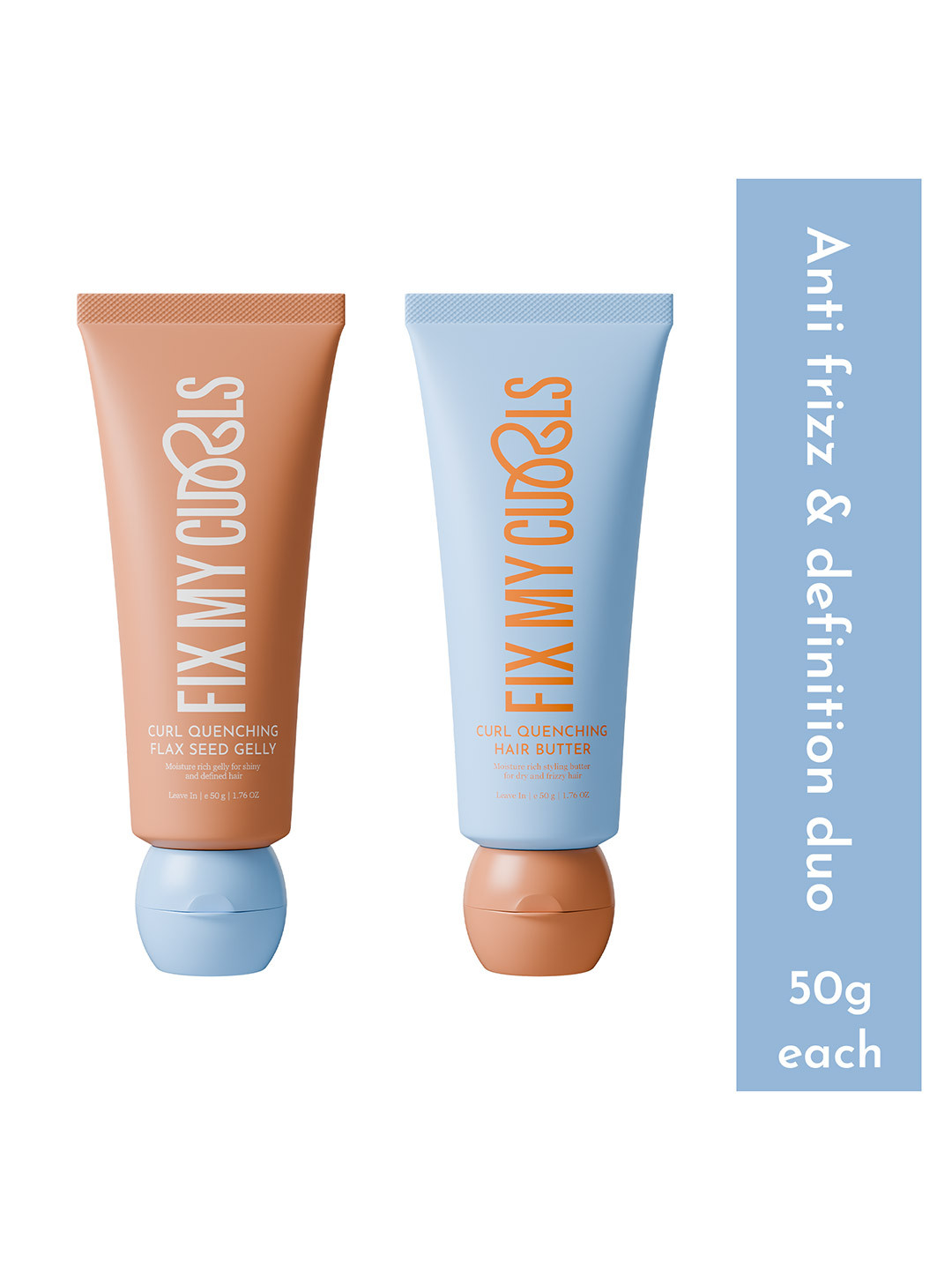 Fix My Curls Curl Quenching Set Of 2 Hair Butter & Flax Seed Gelly - 50g Each