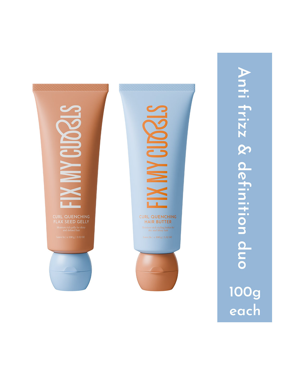 Fix My Curls Set Of 2 Curl Quenching Hair Butter & Flax Seed Gelly - 100g Each