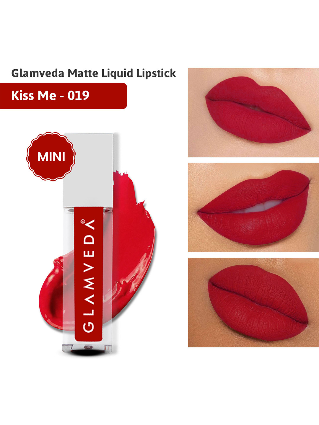 GLAMVEDA Always On Matte Smudge-Proof SPF15 Mini Liquid Lipstick 1.2ml - Kiss Me 019
