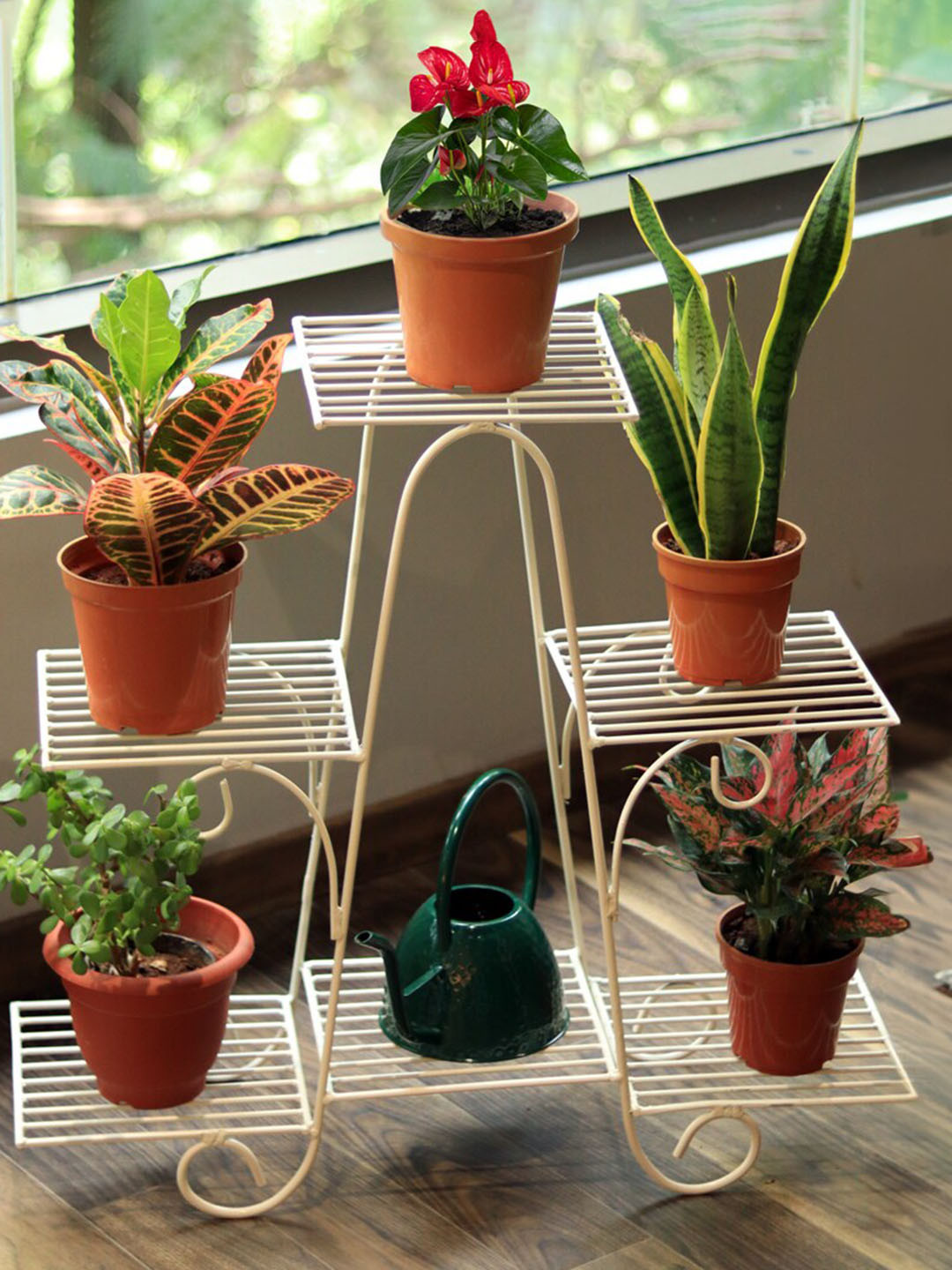 TRUSTBASKET Off White Rust-Proof Metal Planter