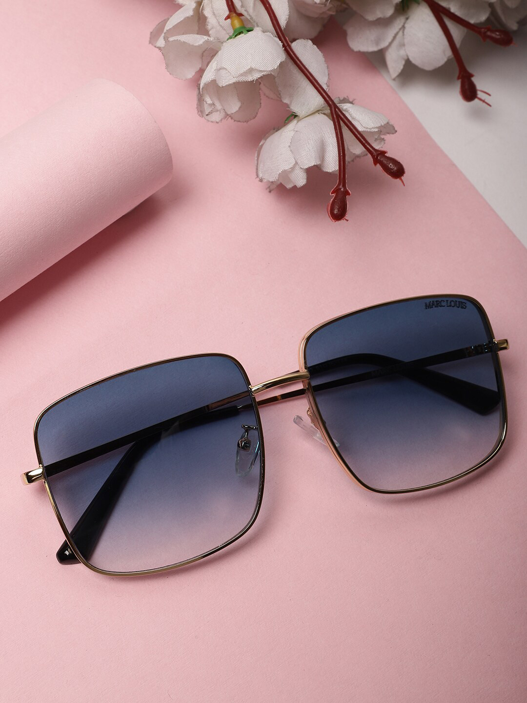 MARC LOUIS Unisex Square Sunglasses with UV Protected Lens ML B80-233 GOLDENISH GREEN SG