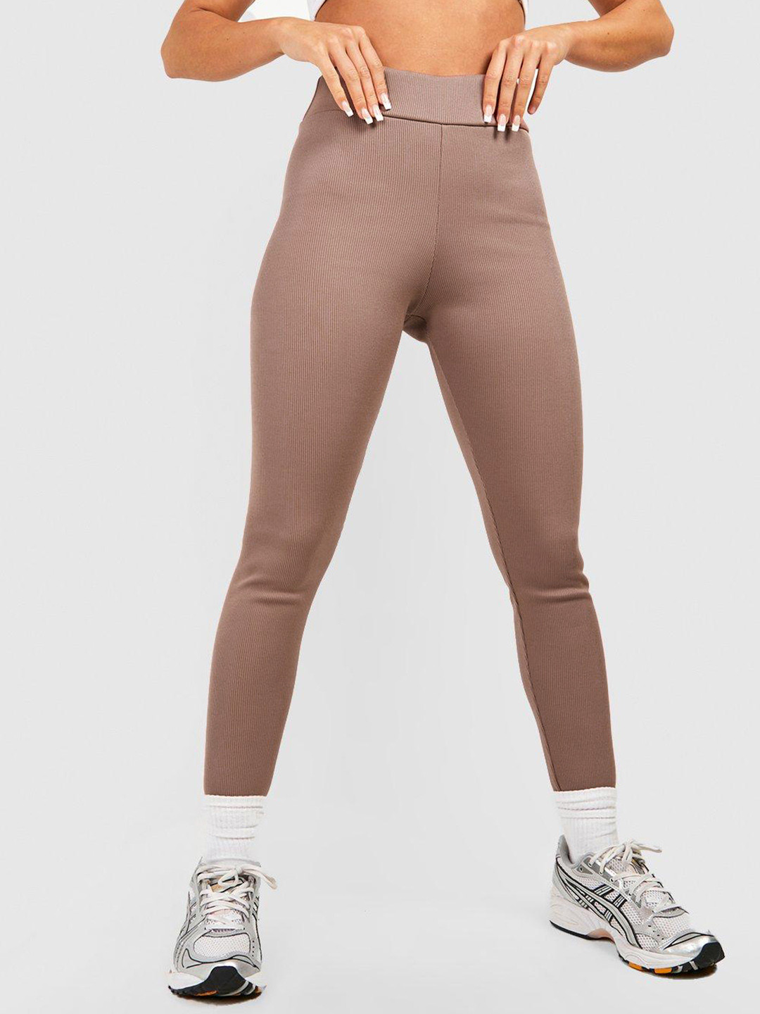 Boohoo Women Seamless High Waisted Contour Ribbed Leggings