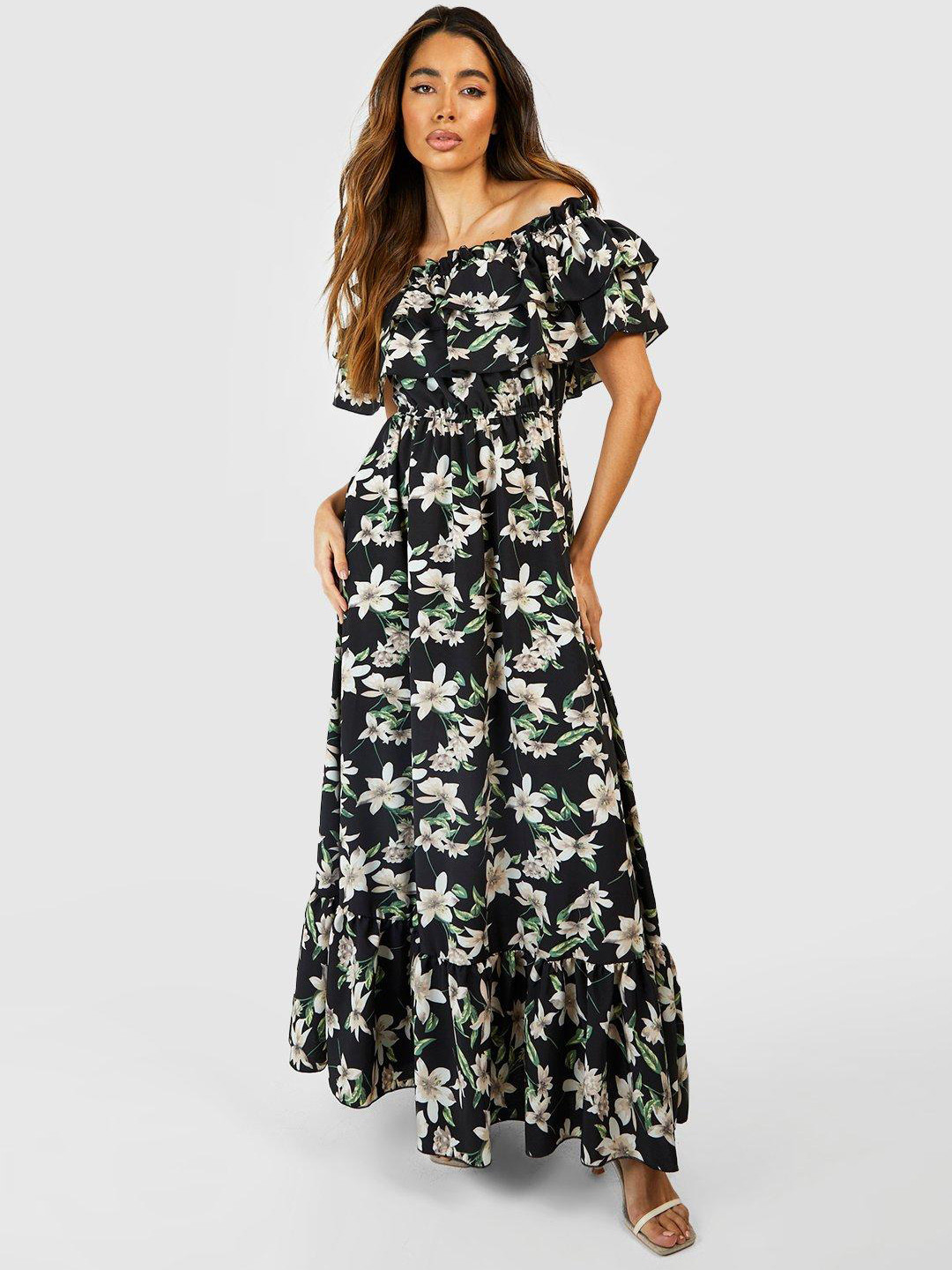 Boohoo Floral Print Maxi Dress
