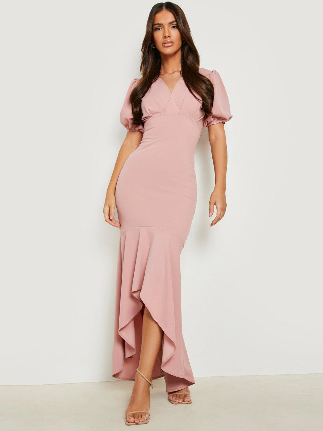 Boohoo Fishtail Sheath Maxi Dress