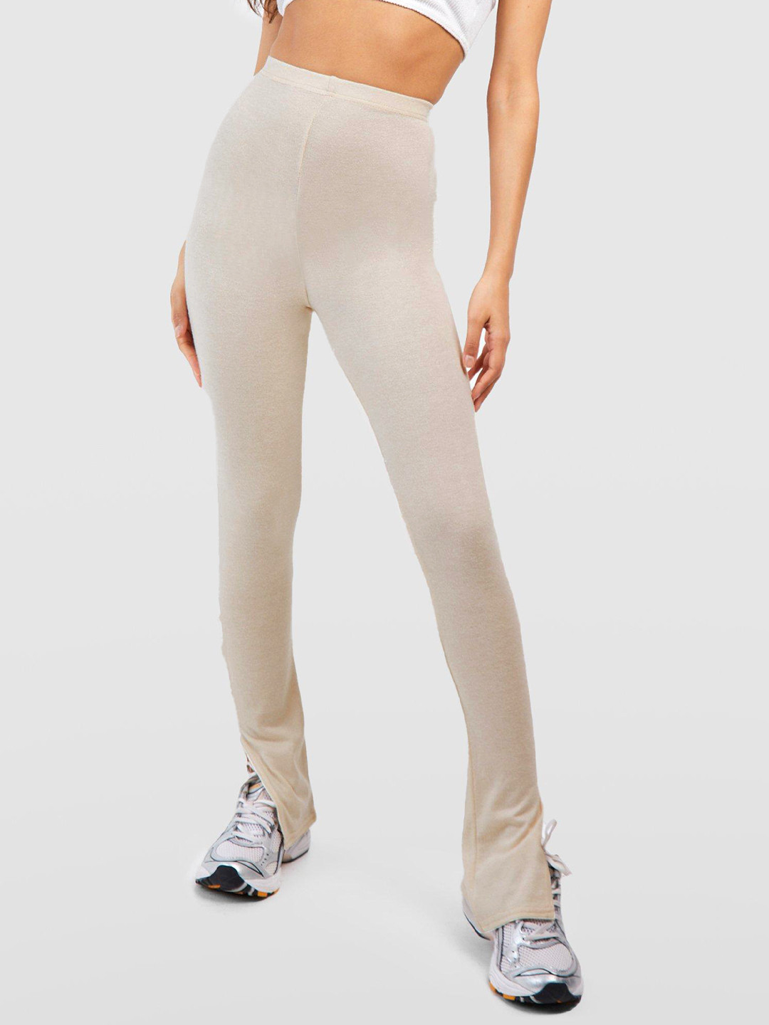Boohoo Women Soft Split Hem Leggings