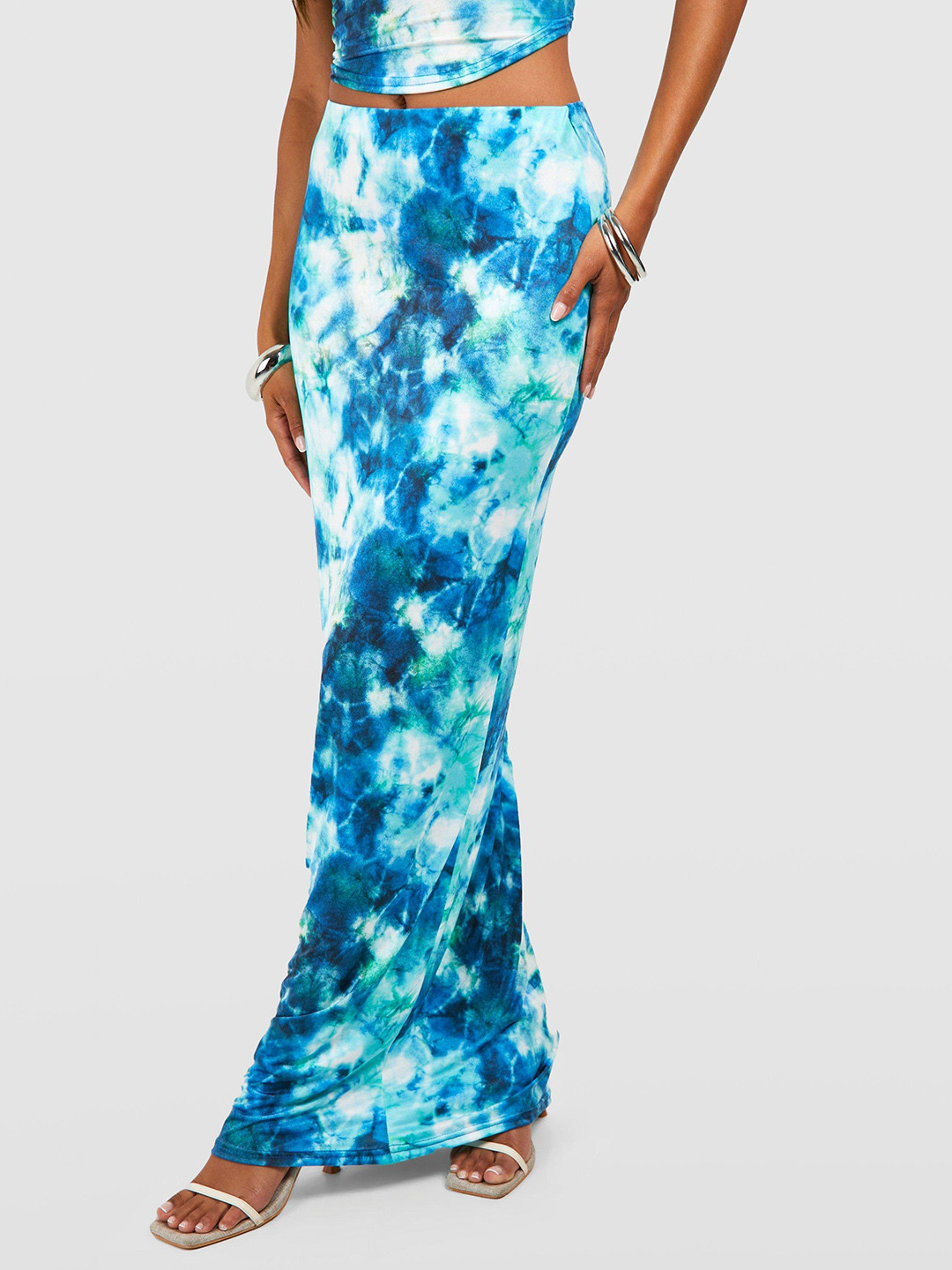 Boohoo Tie Dye Column Maxi Skirt