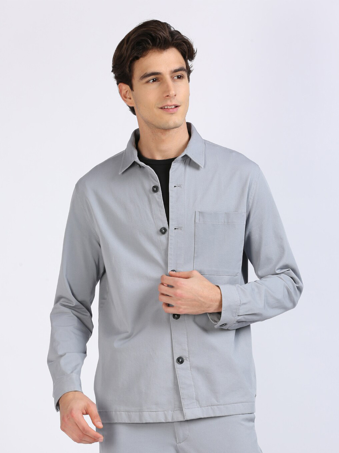 ONEMILE Smart Long Sleeves Twill Casual Shirt