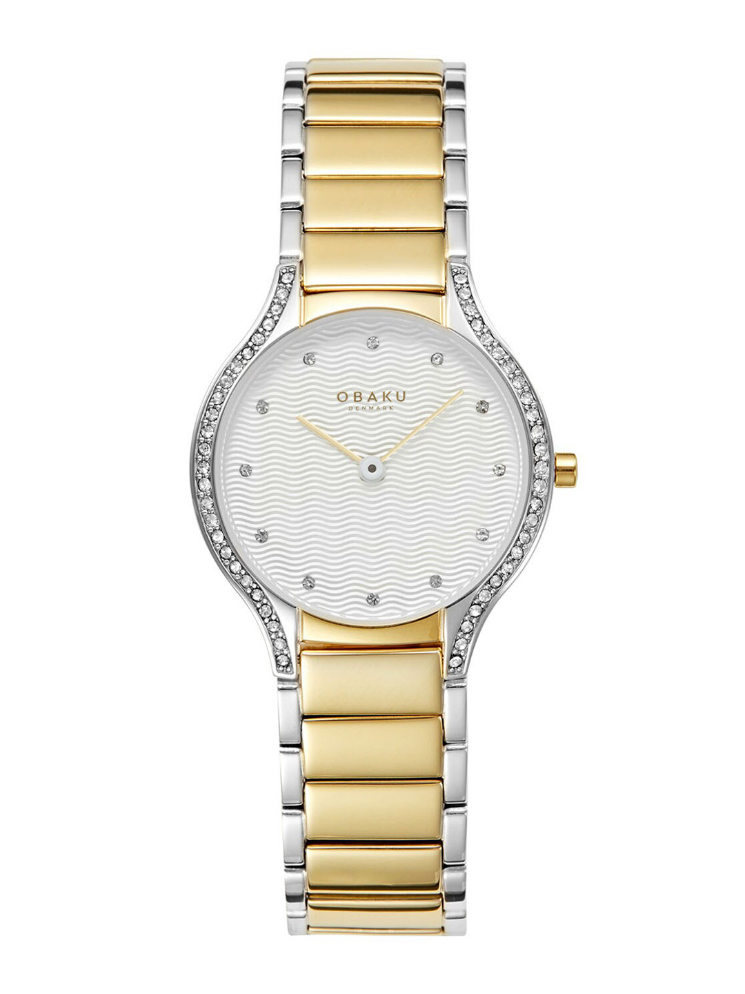 Obaku Women Embellished Dial & Stainless Steel Bracelet Style Straps Watch V276LEFISF