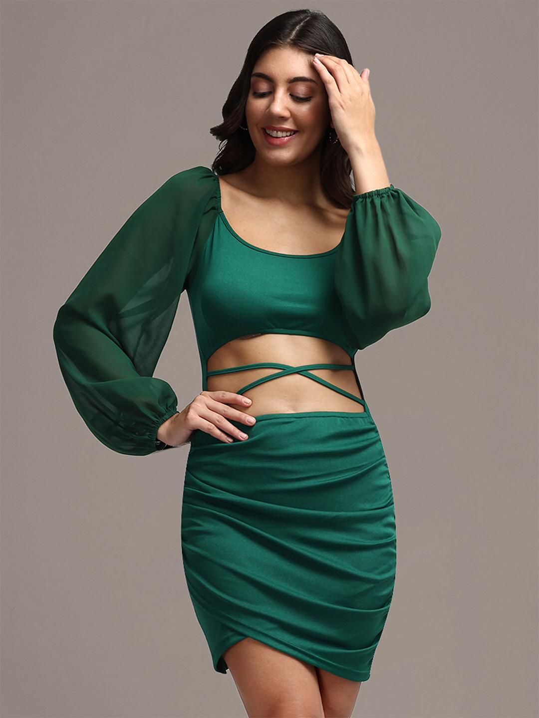 iki chic Cut Out Detail Bodycon Mini Dress