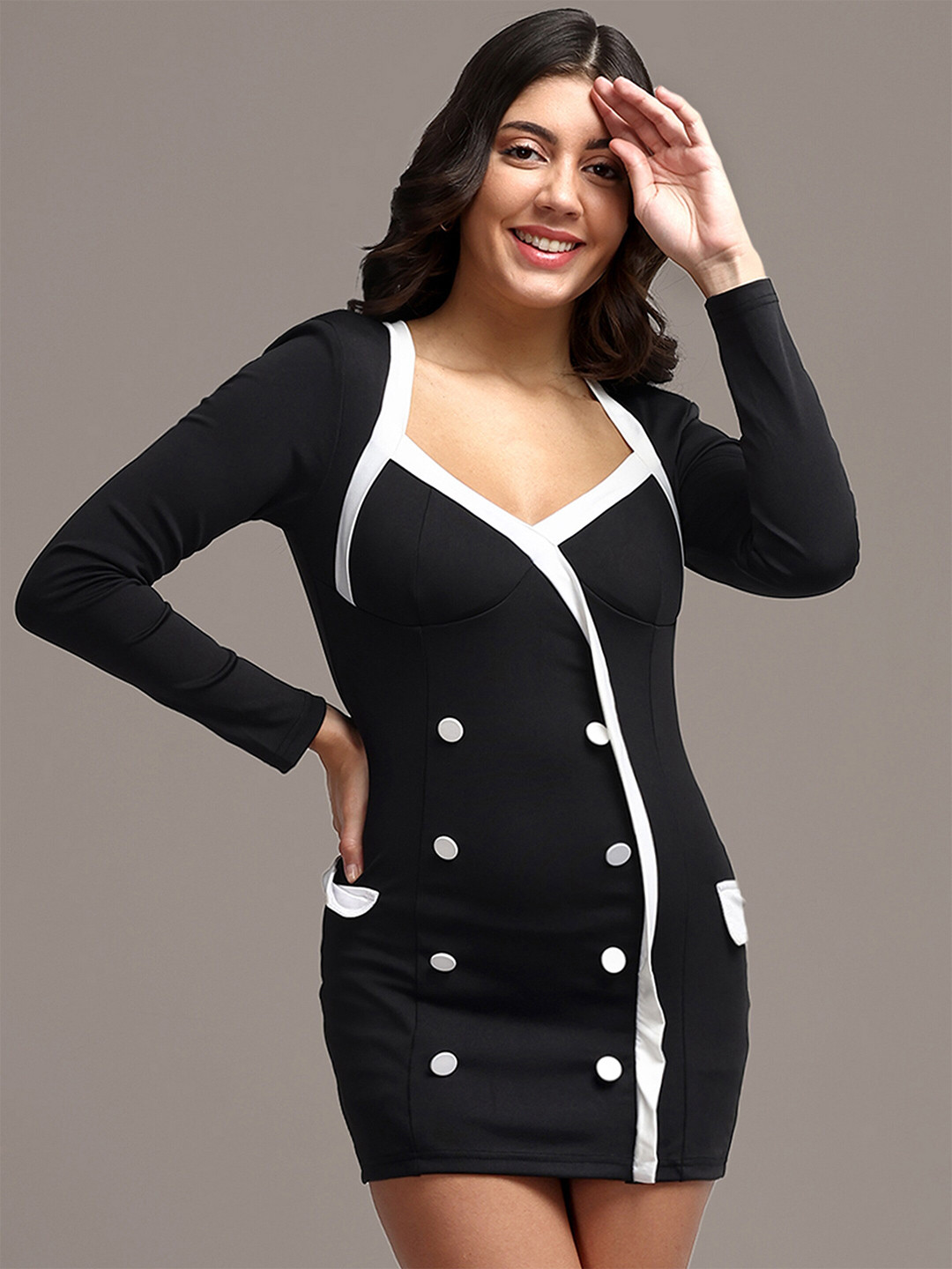 iki chic Colourblocked Sheath Mini Dress